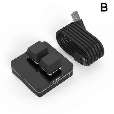 2-näppäin mukautettu makronäppäimistö mininäppäimistö kopiointi pelaaminen mekaaninen näppäimistö Musta