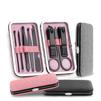 Nail Manicure Sæt Suit Saks Stål Rustfrit Pedicure Tool File Care Travel Hygiejne Kit Nail Trimmer Cutter Tool Set Pink