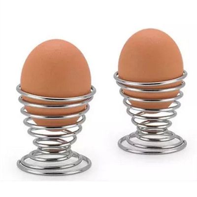 2pcs Kogt Æg Holder Hot Products Stainelss Stål Spring Wire Tray Egg Cup Madlavning Tool
