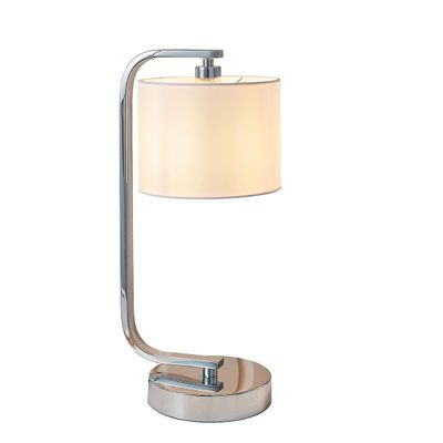Endon Collection Lighting Konserves bordlampe Krom, Hvid Silke Effekt, E14