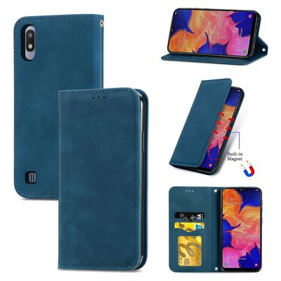 Gangxun Sag til Samsung Galaxy A10 Magnetisk Lukning Læder Tegnebog Cover Housse Etui Shockproof - Blå