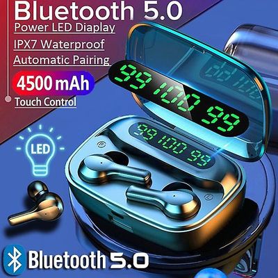 9d Hifi Bluetooth 5.0 Cvc8.0 Støjreduktion Stereo Trådløst Tws Bluetooth-headset Led Display Headset Vandtætte dobbelthovedtelefoner med Power Bank...
