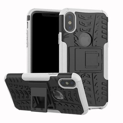 Shockproof rustning sag til iPhone 7plus med støttefod all inclusive dække hvid rpc1991