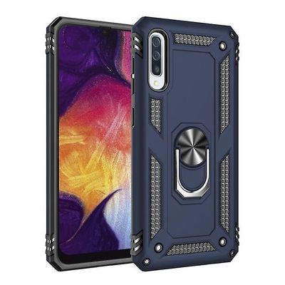 AIR Stødsikkert rustningsetui med 360 _ Roterende magnetisk holder til Samsung Galaxy M20 - Mørkeblå