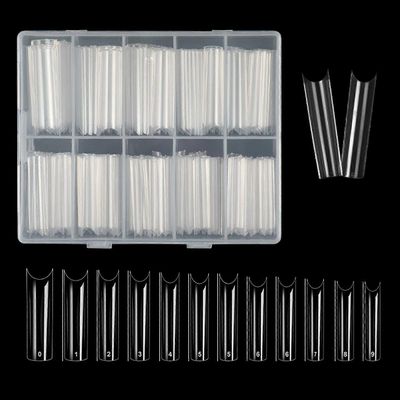 Half Cover C Curves Fake Kynsikärjet Extras Pitkät kynsikärjet Täysi kansi Tekokynsi Neliö/Manteli Puristin Kynsi Akryylikynsi 01-tyyli