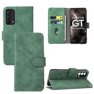 Etui til Realme Gt Master Cover Premium læder med kortholder Flip Folio magnetisk etui Etui Coque - Sort Grøn