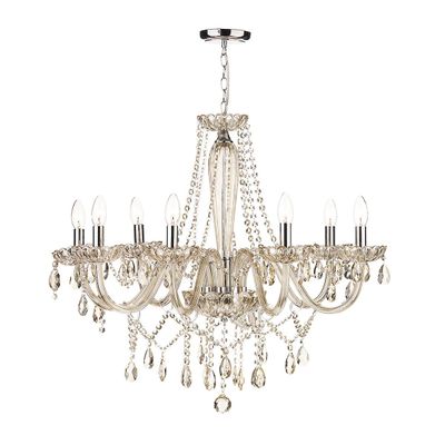 Dar Lighting Raphael lysekrone Champagne Krystal, 8x E14