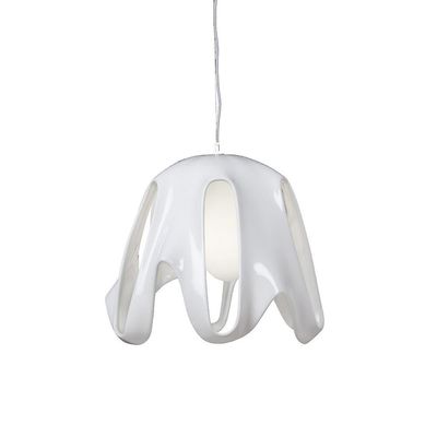 Inspired Lighting Phantom Dome Loft Vedhæng E27, Blank Hvid, Matteret Hvidt Glas, Poleret Krom