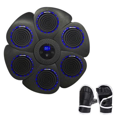 Musiikkinyrkkeilykone, 2025 Uusi älykäs seinänyrkkeilykone -Bluetooth nyrkkeilyhansikkailla Aikuiset Lapset 9 nopeutta ja lähtölaskentatilaa Musta