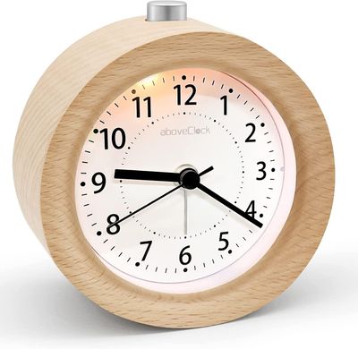 Dawnell morgen vekkerklokke med snooze modus overklokking nano vekkerklokke tre tic-tac-free analog klassisk nål vekkerklokke nattlys batteridrevet