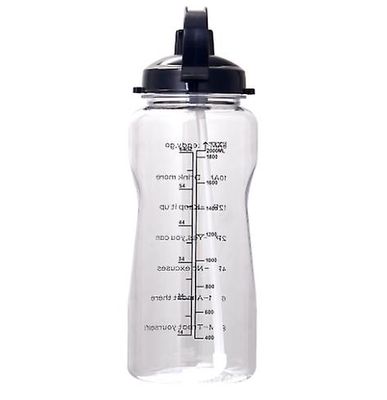 Lauwodun 2.2l Gradient Color Høj temperatur resistente Plastic Cup Straw Bounce Fitness Udendørs Sport Stor kapacitet Vandflaske hvid