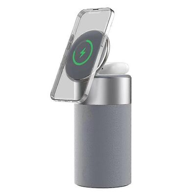 Bluetooth-yhteensopiva kaiutin magneettinen langaton laturi puhelimen pidike yövalolla Harmaa