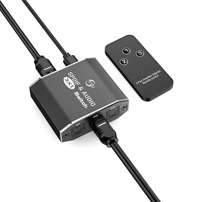 Spdif & Audio Switch 3 In 1 ulos optinen jakaja Toslink digitaalinen optinen äänikytkin 3x1 sovitin musta