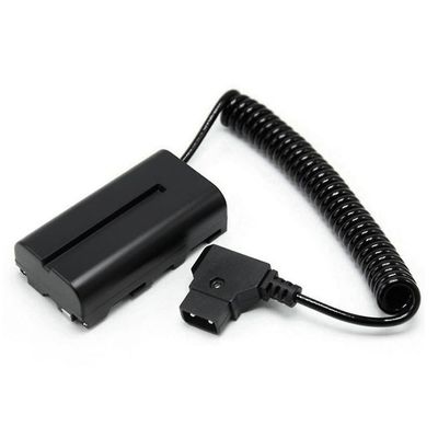 Coiled D-tap Til L-serien F550 batteri dummy kabel for / Shinobi liten HD / kamera skjerm Svart