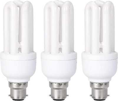 B4u-säästölamput bajonettikiinnityksellä, 3 kpl CFL-lamppuja, 11 W = 60 W, lämmin 2700 K, 660 lumenia, Bc/B22/bajonettikanta