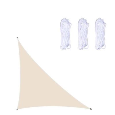 Vandtæt parasol Sejl til Courtyard Garden, Højre Trekant Sun Shade Sail Baldakin Uv Block Swimmingpool Baldakin, 8 farver 4 størrelser Lys beige 30...