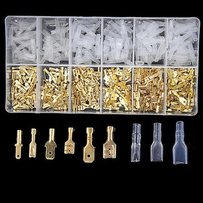450stk 2.8mm 4.8mm 6.3mm Plug Spring Hun Han Spade Crimp Terminals Connector Bil højttaler Elektriske ledningsstik Sæt