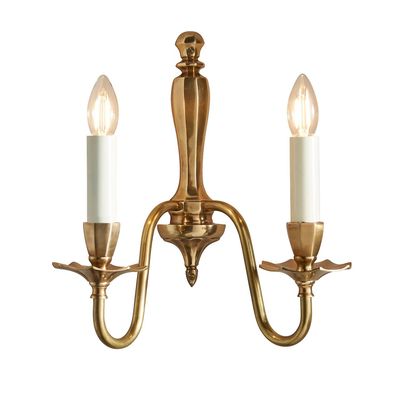 Interiors 1900 Lighting Asquith 2 Lys Indendørs Twin Candle Wall Light Solid Messing, E14