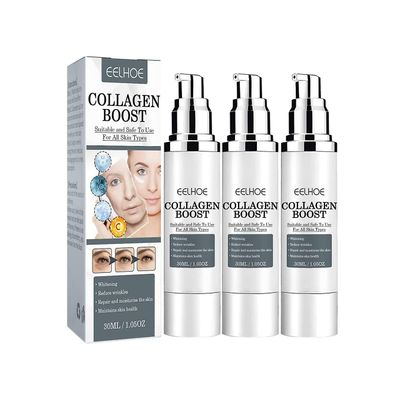 3 stk kollagen boost anti-aldringsserum, 30ml anti-aldringsserum, antirynkeserum, kollagenforsterker for ansiktet