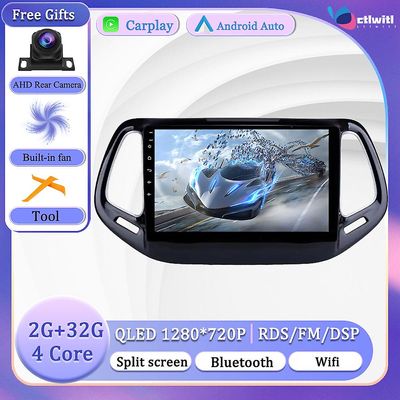 Bicaco Android 13 til Jeep Compass 2017-2019 Touch Screen Navigation GPS Tv Monitor Screen Autoradio Videp Player Radio Multimedia 2G 32G CAM
