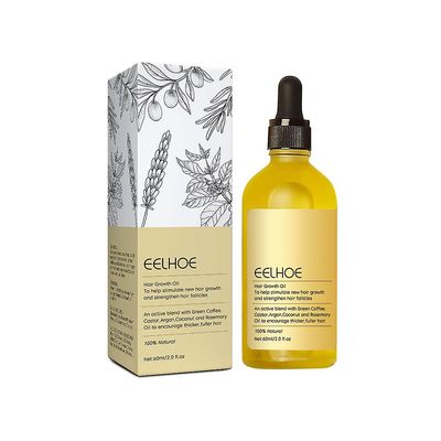 Ny naturlig hårvækstolie, vegansk naturlig hårvækstolie 60ml