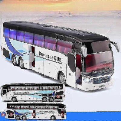 1/50 Setra Luxury Coach Bus Toy Car Diecast Miniature Model Pull Back Sound &; Light Educational Collection Lahja poikalapsille Liikebussi