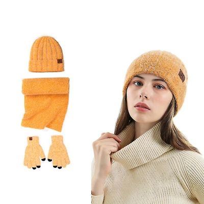 Kvinder Vinter Strik Hue gul