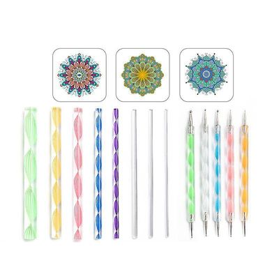 16 Pcs mandala maleri værktøj skabelon diy graffiti kunst søm forsyninger at08