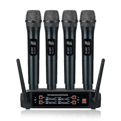 Langaton mikrofoni Ammattimainen kämmentietokone 4 kanavaa Dynaaminen UHF-mikrofoni karaokeen Hääjuhlabändi Kirkkolava EU-laajennus