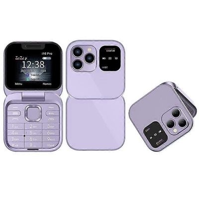 minipuhelin SERVO i16 Pro - Dual SIM 2G 32MB + 32MB käännettävä taitettava puhelin - violetti Monivärinen Purple