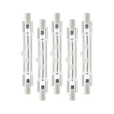 5 pakkausta R7s 118mm 300w 230v, r7s halogeeni lineaarinen lamppu, himmennettävä halogeenilamppu rakentamiseen Wo p202411261061 Läpinäkyvä