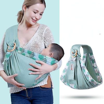 Jying Baby Wrap Carrier Newborn Sling Dual Use Infant Nursing Cover Carrier Mesh Stof Amning Luftfartsselskaber Op til 130 Lbs (0-36 måneder) lyser...
