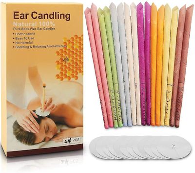 Mikasa 24pcs Naturlige Øre stearinlys, bivoks Hollow Kegle Candling Ikke-giftige