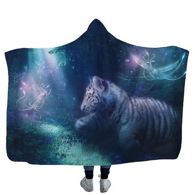 Handuo Super Blød fuld / dronning Størrelse Fleece Sherpa hætteklædte tæppe (mønster valgfrit) pattern20