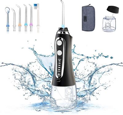 AIR Trådløs vand flosser til tænder tandtråd Oral vandingsmaskine 5 Rengøringstilstande med Gravity Ball (Sort)