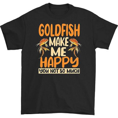 HISHARK Guldfisk gør mig glad t-shirt sort L