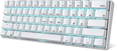 Rk61 60% trådløst mekanisk spilltastatur, ultrakompakt Bluetooth mekanisk tastatur med 10 timers batterilevetid og blå brytere, kompatibel