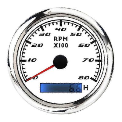 ainutlaatuinen yleisnopeusmittari 12V / 24V matkamittari 85mm 0-8000RPM LCD-tuntimittarin kierroslukumittarin taustavalo merenkulun SZRH AW:lle