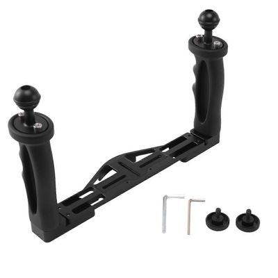 Kaksi kädessä pidettävää stabilisaattoria Sukellus Vedenalainen Kamerakotelot Lokero/kahva Vedenpitävä Kaksinkertainen Kahva F musta