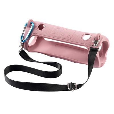 Silikonisuojaholkki Charge 6 -kaiutinkotelolle, olkalaukkulle iskunkestävä naarmuuntumaton kansi kaulanauhalla vaaleanpunainen