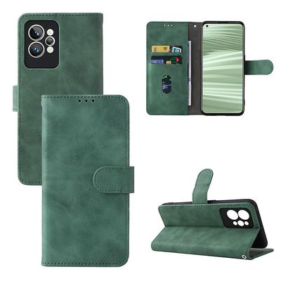 Etui til Realme Gt2 Pro Cover Premium læder med kortholder Flip Folio magnetisk etui Etui Coque - sort Grøn
