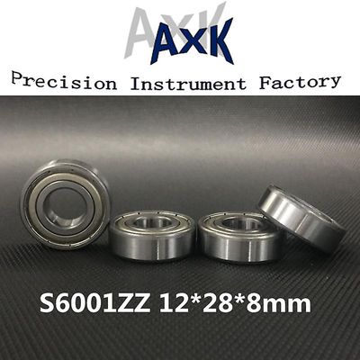 Udsalg Gratis forsendelse S6001zz 12 * 28 * 8 mm (10 stk) Kugleleje i rustfrit stål 12x28x8mm 6001zz til cykelnavlejer Rulman