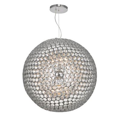 Dar Lighting Serafina Sperical Vedhæng Lys Børstet Krom Stor, 6x E27