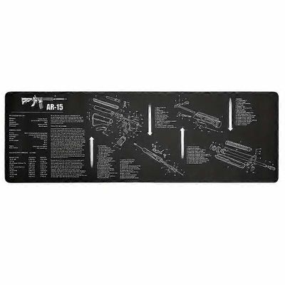 Aseen puhdistusmatto osakaaviolla ja hiirimatolla - täydellinen AR15-, AK47-, M1911- ja Remington 870 -laitteille - suojaa työtasoasi ja parantaa t...