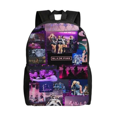 Reppu 396QZ mustapinkki Reput Rento Päiväreput Opiskelijakirjalaukku Tulostus Laukku Reppu Kevyt koululaukku AB396 16.1 X 11.8 X 4.5inches