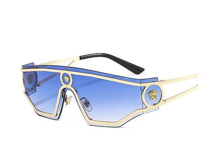 Langytx 2022 Nye kvinders solbriller Siamese Head Metal Solbriller Briller Catwalk Rock Fashion Ins Street Mænds solbriller ROCK6 Normal