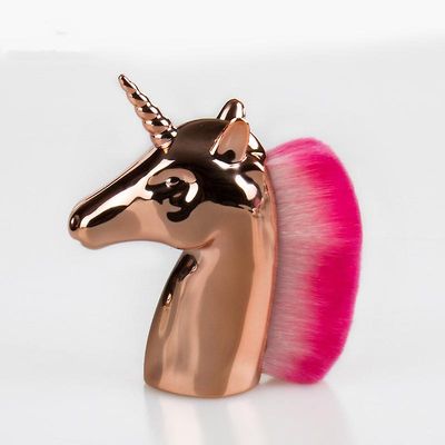 Enhjørning Makeup Brush Rose Guld flerfarvet pensel Pony Hair Nail Brush Skønhed Makeup Tool Gylden mei rød