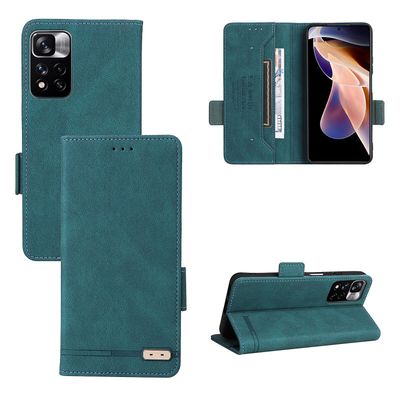 Gangxun Etui til Xiaomi Redmi Note 11 Pro / pro Plus 5g læderetui Folio Flip med kreditkortspor Etui Coque Grøn