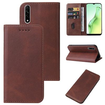 Oppo A31 magneettisen sulkimen nahkainen puhelinkotelo Ruskea