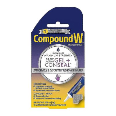 Compound W Sammensatt w maksimal styrke hurtigvirkende gel vorte remover &; conseal patcher, 12 ea